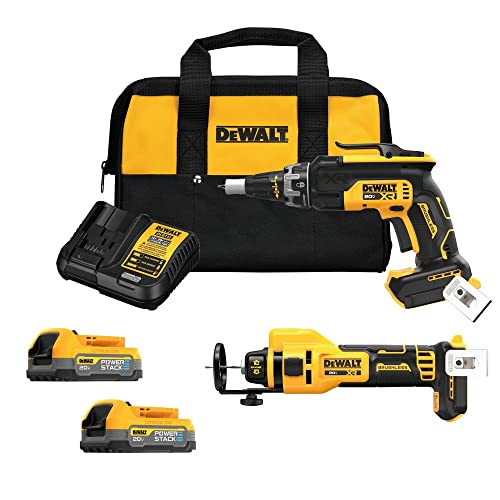 dewalt-20v-max-cordless-drywall-screw-gun-and-cutout-kit-dck265e2-with-2-powerst image 7