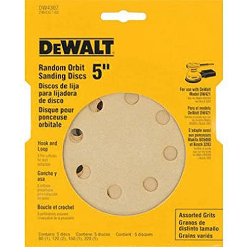 dewalt-dw4307-5-in-8-hole-hook-and-loop-random-orbit-sandpaper-assortment-5-pack image 2