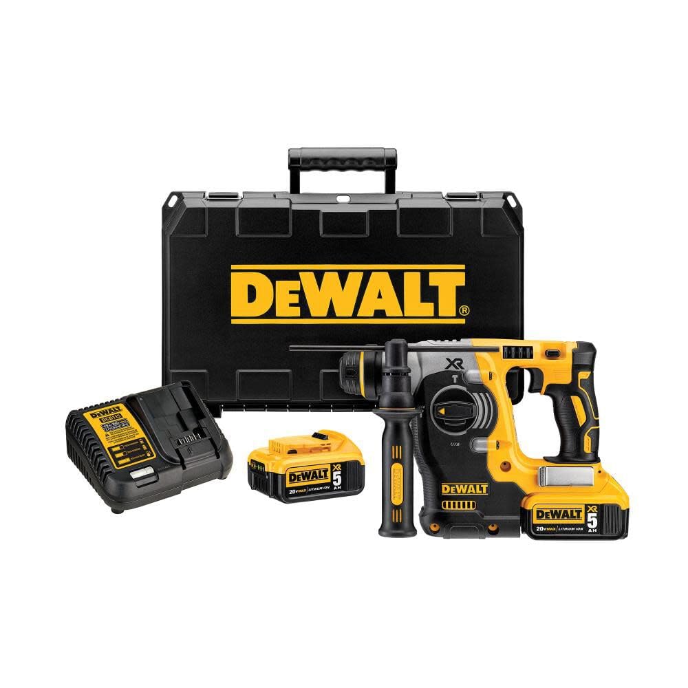 dewalt-dch273p2-20v-max-xr-brushless-1-inch-sds-rotary-hammer-with-5-0ah-batteri image 6