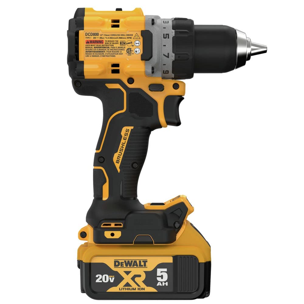 dewalt-20v-max-xr-dcd800p1-brushless-1-2-in-drill-driver-kit image 6