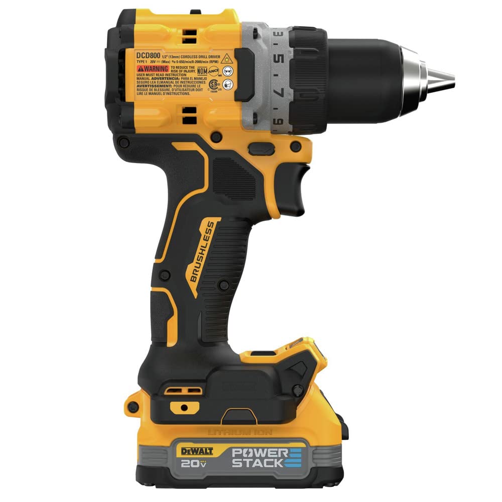 dewalt-20v-max-xr-dcd800d1e1-compact-brushless-drill-driver-kit-with-powerstack- image 7