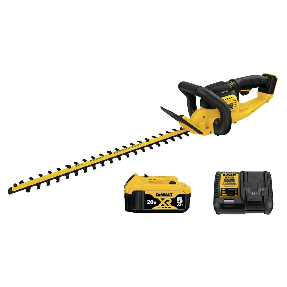 dewalt-dcht820p1-20v-max-cordless-hedge-trimmer-kit-with-5-ah-battery image 1
