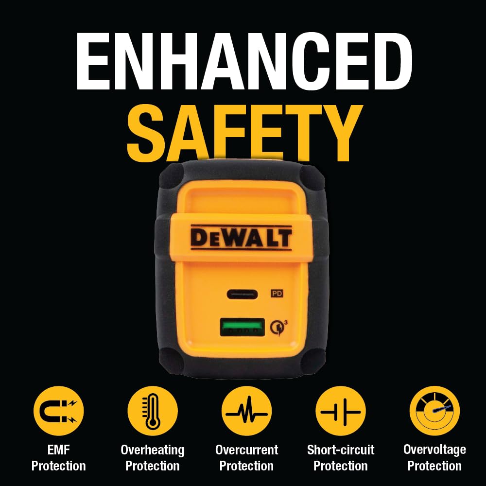 dewalt-heavy-duty-49-5w-dual-usb-c-and-usb-a-fast-wall-charger image 7