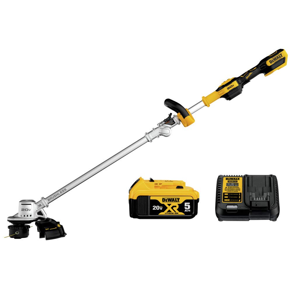 dewalt-dcst922p1-20v-max-14-cordless-string-trimmer-kit-5ah-battery-charger image 1
