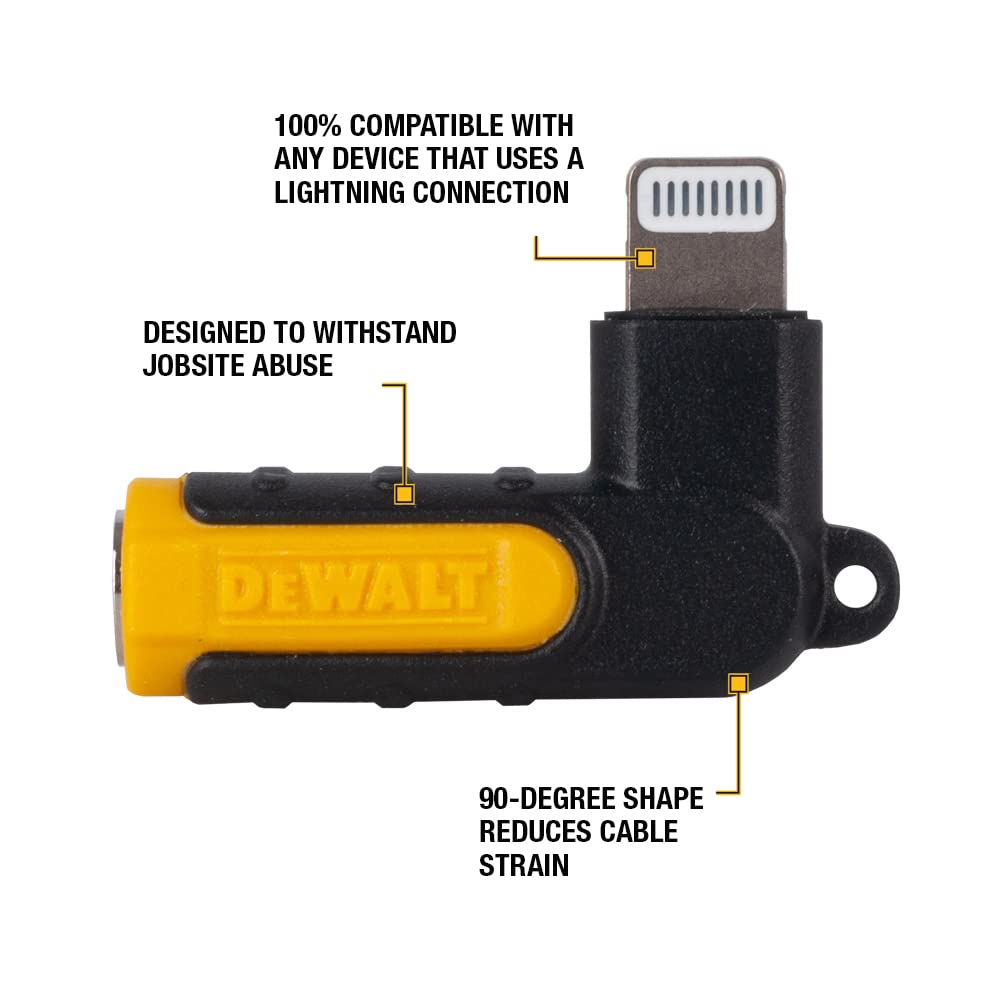 dewalt-heavy-duty-90-degree-3-5mm-to-lightning-adapter-for-iphone image 3