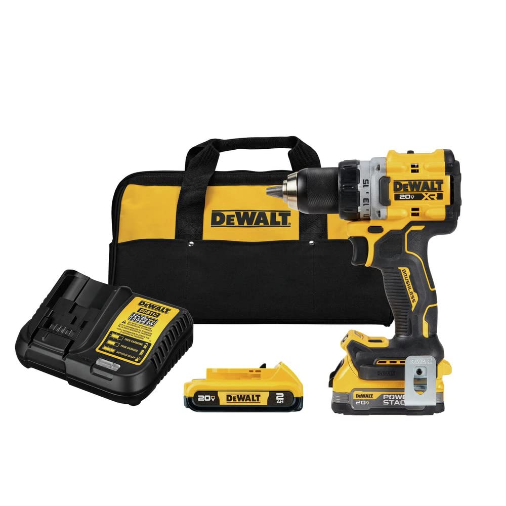 dewalt-20v-max-xr-dcd800d1e1-compact-brushless-drill-driver-kit-with-powerstack- image 1