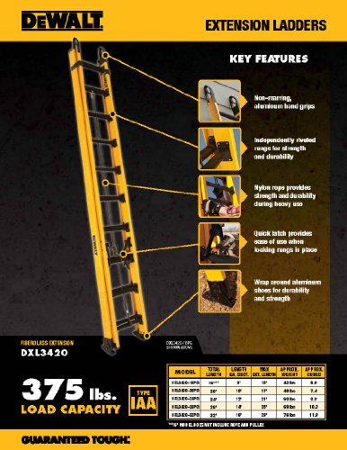 dewalt-dxl3420-24pg-24-ft-fiberglass-extension-ladder-type-iaa image 4