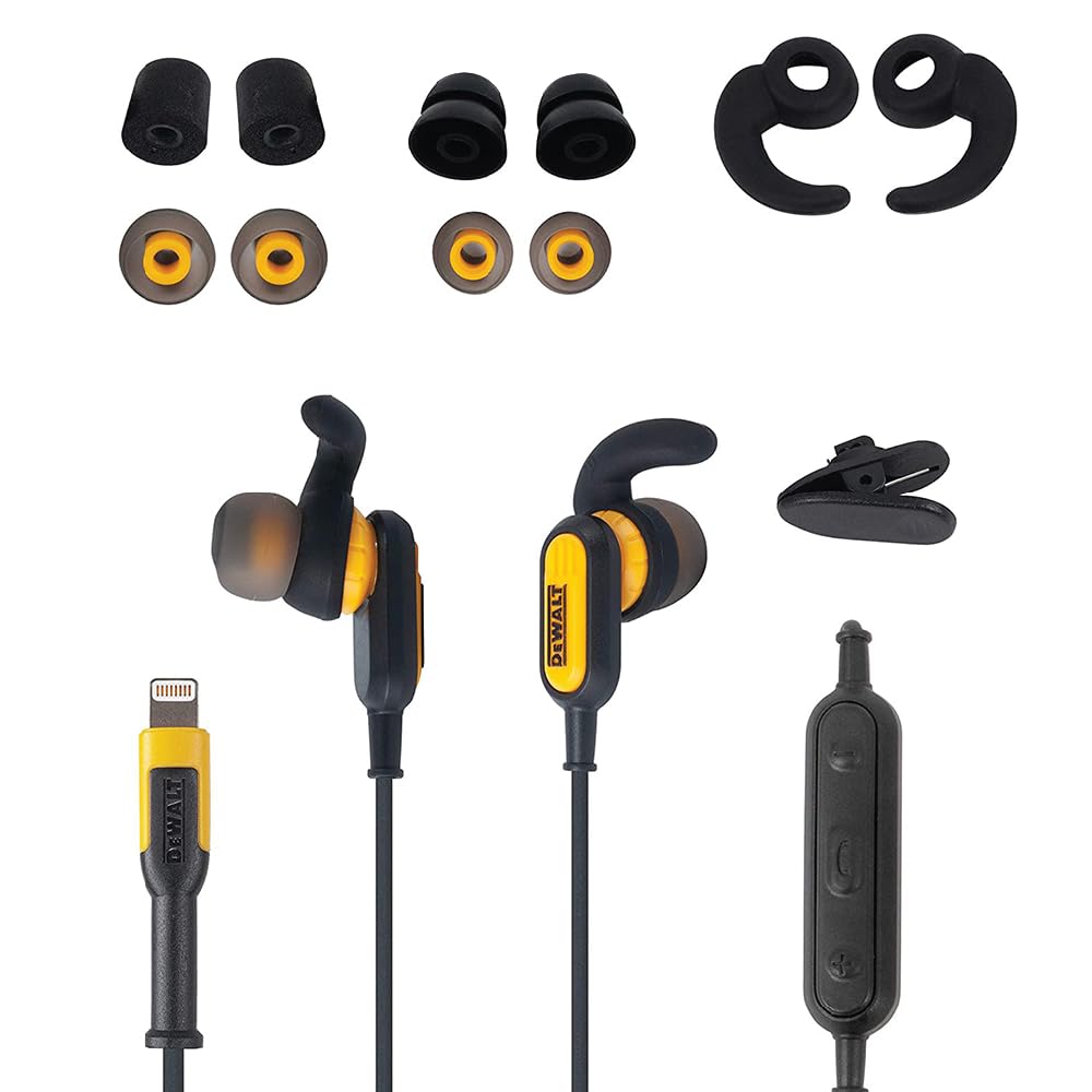 dewalt-heavy-duty-lightning-earphones-ipx6-water-resistant-wired-headphones-for- image 8