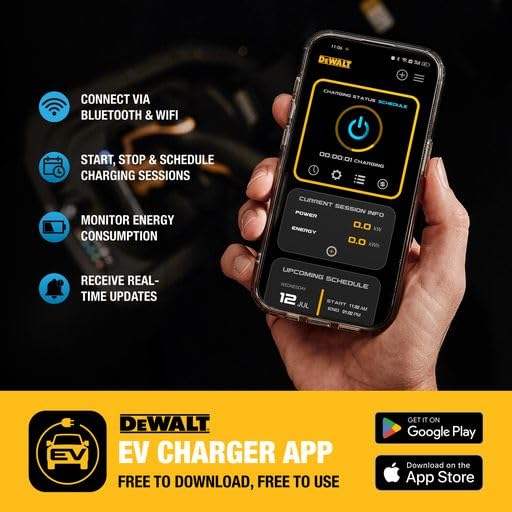 dewalt-level-2-ev-charger-48a-hardwired-wall-mount-charging-station-with-app-con image 5