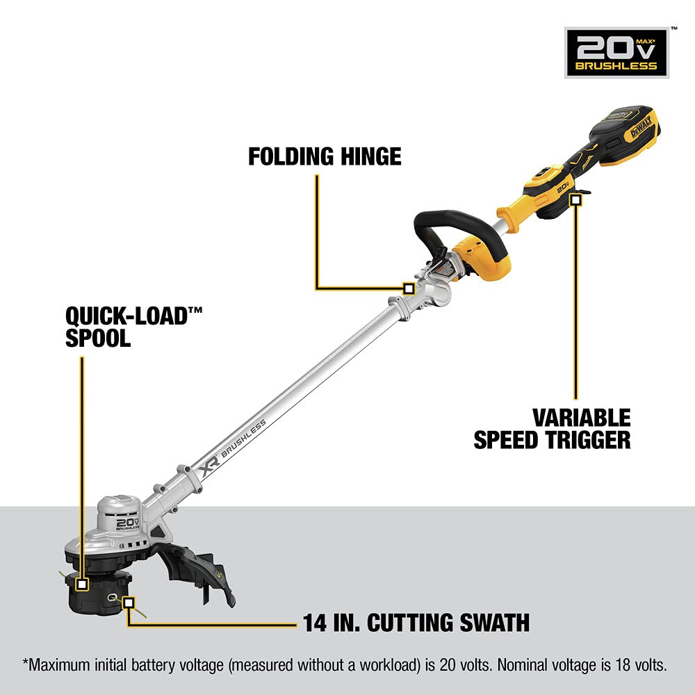 dewalt-dcst922p1-20v-max-14-cordless-string-trimmer-kit-5ah-battery-charger image 7