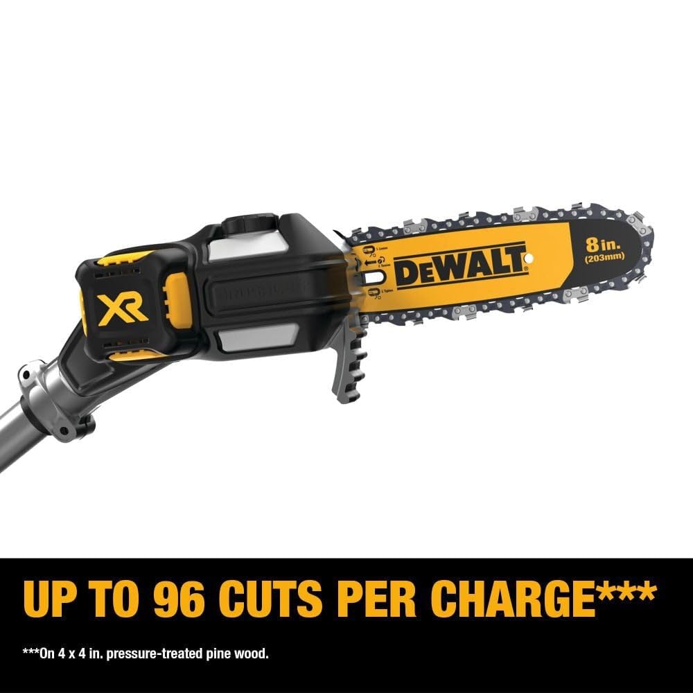dewalt-dcko86m1-20v-max-cordless-pole-saw-and-pole-hedge-trimmer-combo-kit image 5