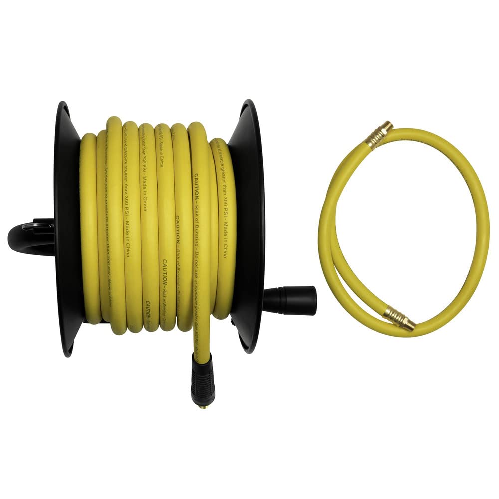 dewalt-dxcm024-0348-3-8-in-x-50-ft-manual-hose-reel-with-rubber-hose-yellow image 1