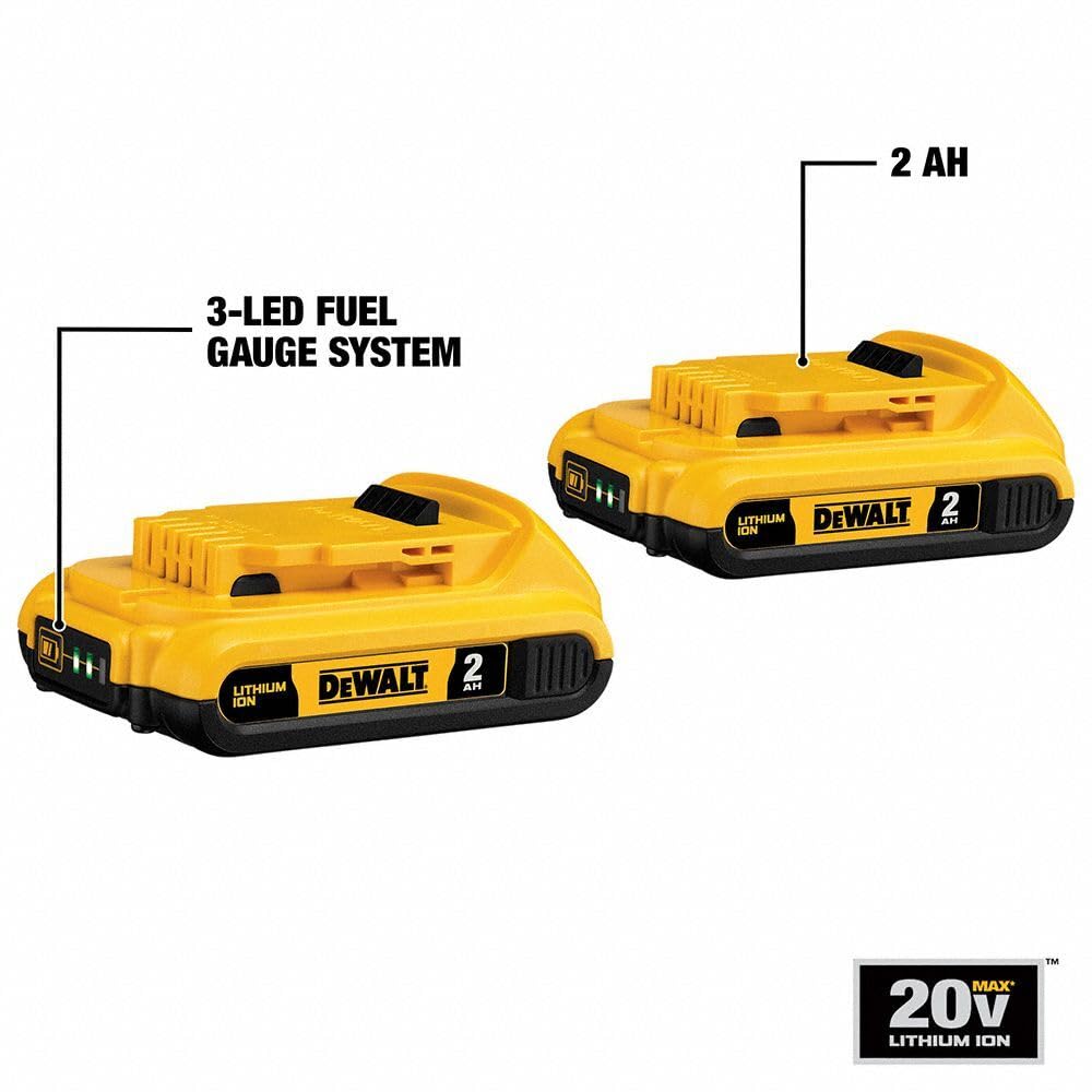 dewalt-dcb203-2-20v-max-compact-2ah-battery-2-pack-with-3-led-fuel-gauge image 8