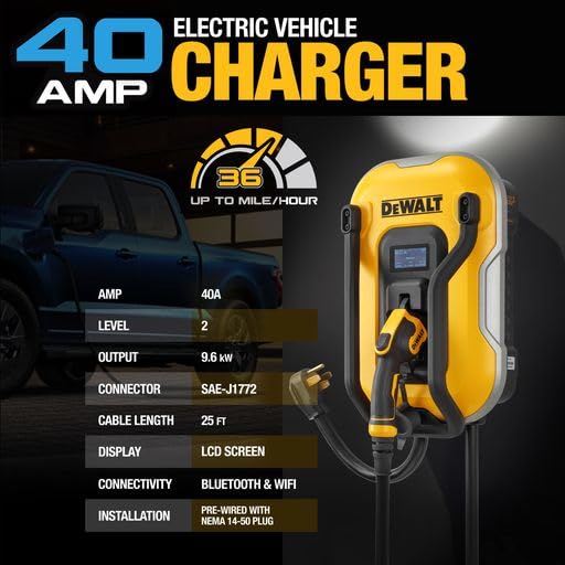 dewalt-level-2-ev-charger-40a-240v-nema-14-50-wi-fi-bluetooth-25-ft-cable image 7