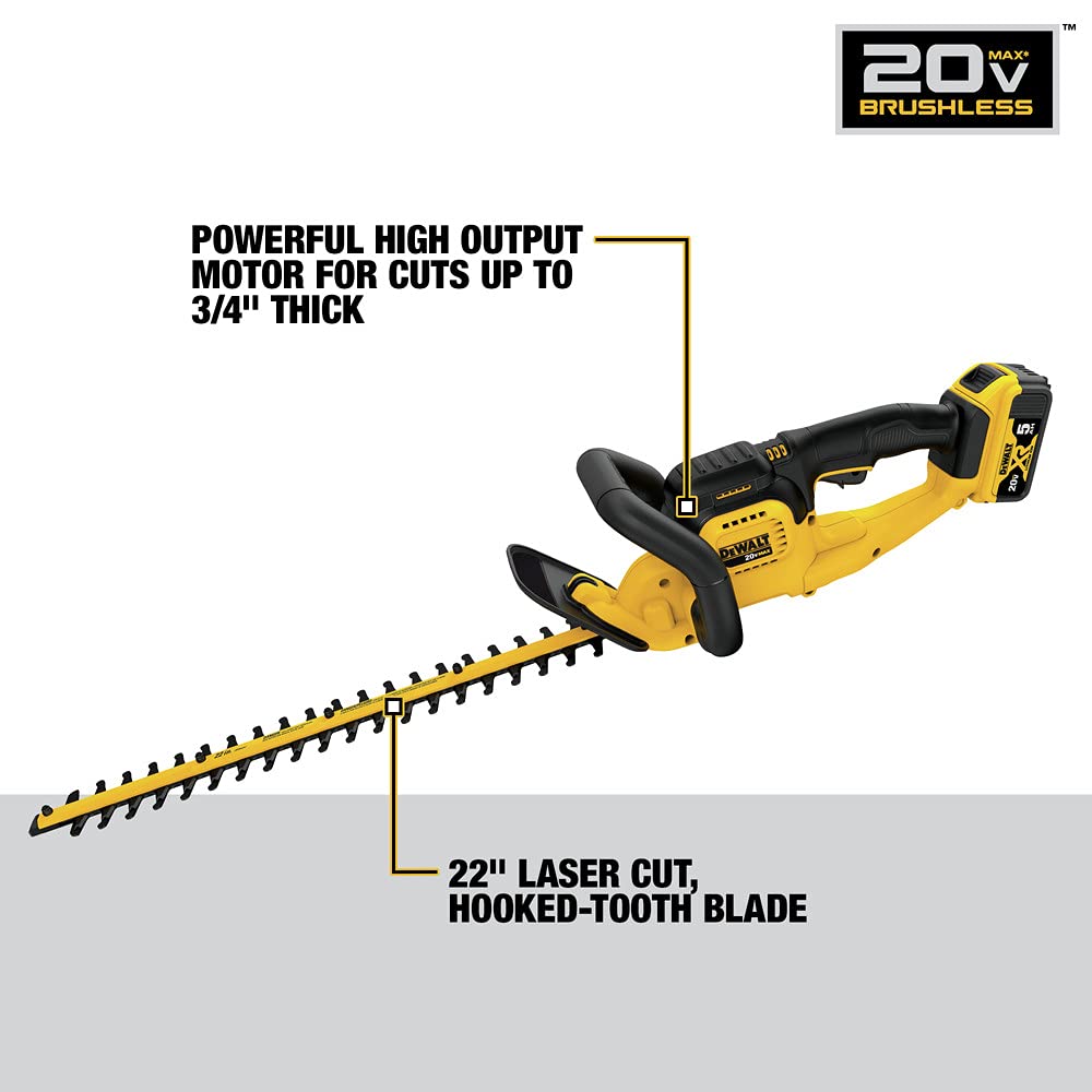 dewalt-dcht820p1-20v-max-cordless-hedge-trimmer-kit-with-5-ah-battery image 6