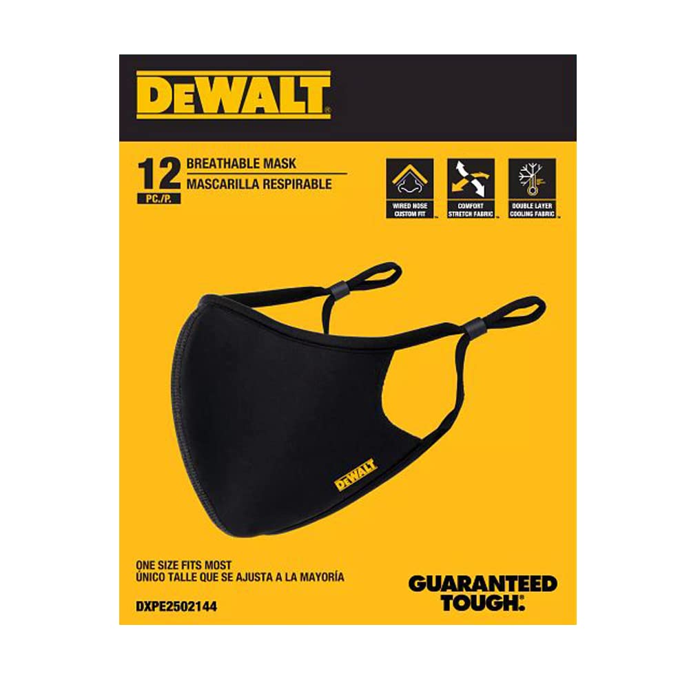 dewalt-cooling-black-face-masks-12-pack-reusable-breathable-adjustable-with-neck image 6