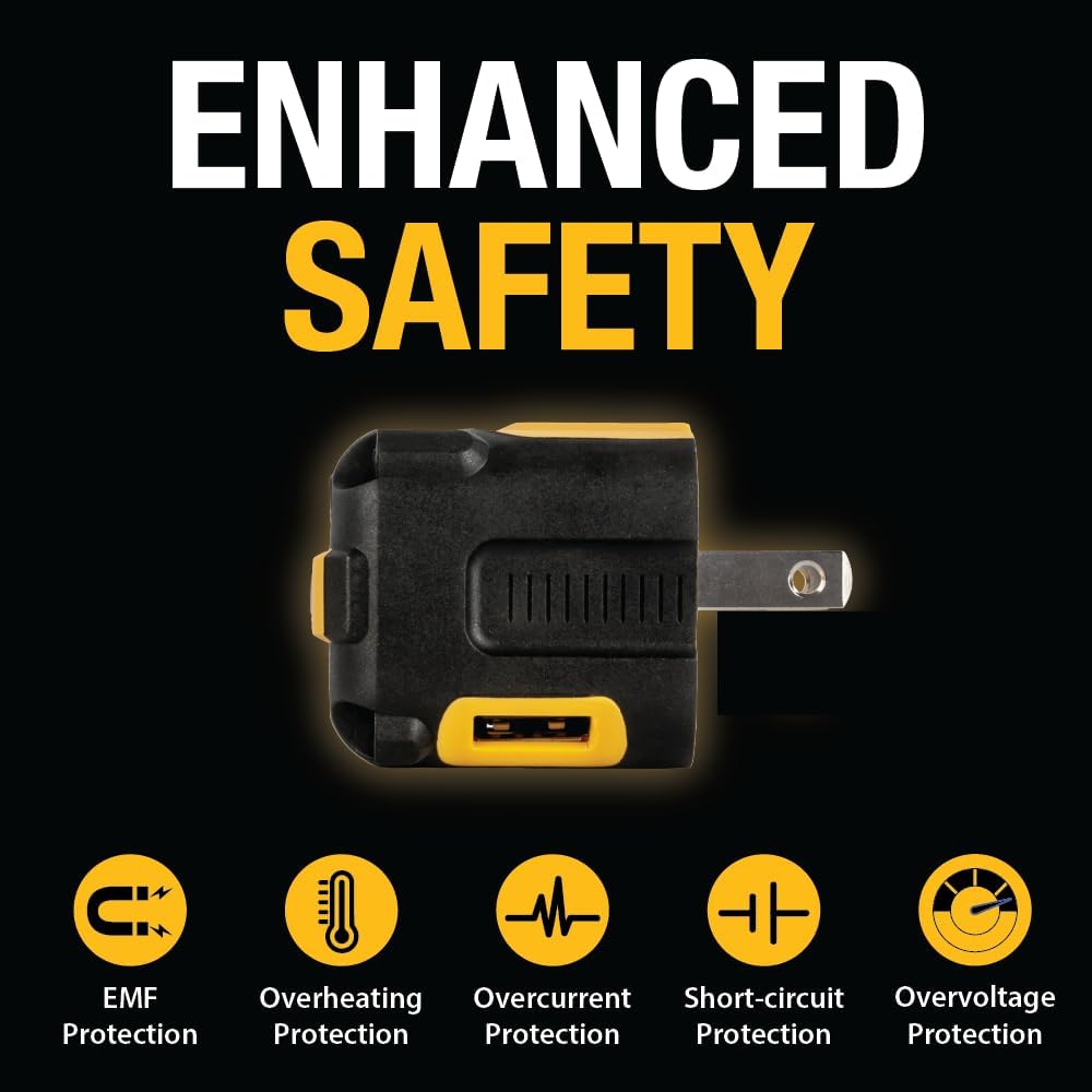 dewalt-neverblock-12w-dual-port-usb-wall-charger-foldable-plug image 5