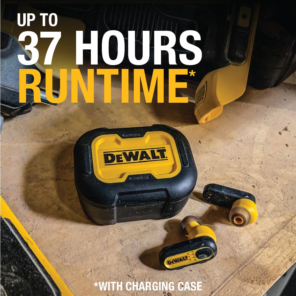 dewalt-heavy-duty-true-wireless-earbuds-with-type-c-charging-case-yellow image 3