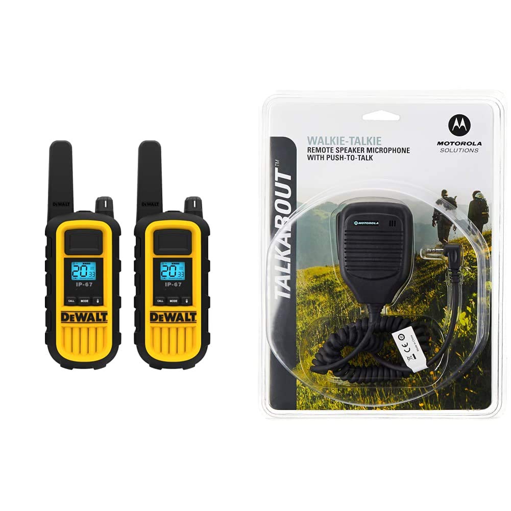dewalt-dxfrs800-2-watt-rechargeable-two-way-radio-2-pack-with-remote-speaker-mic image 1
