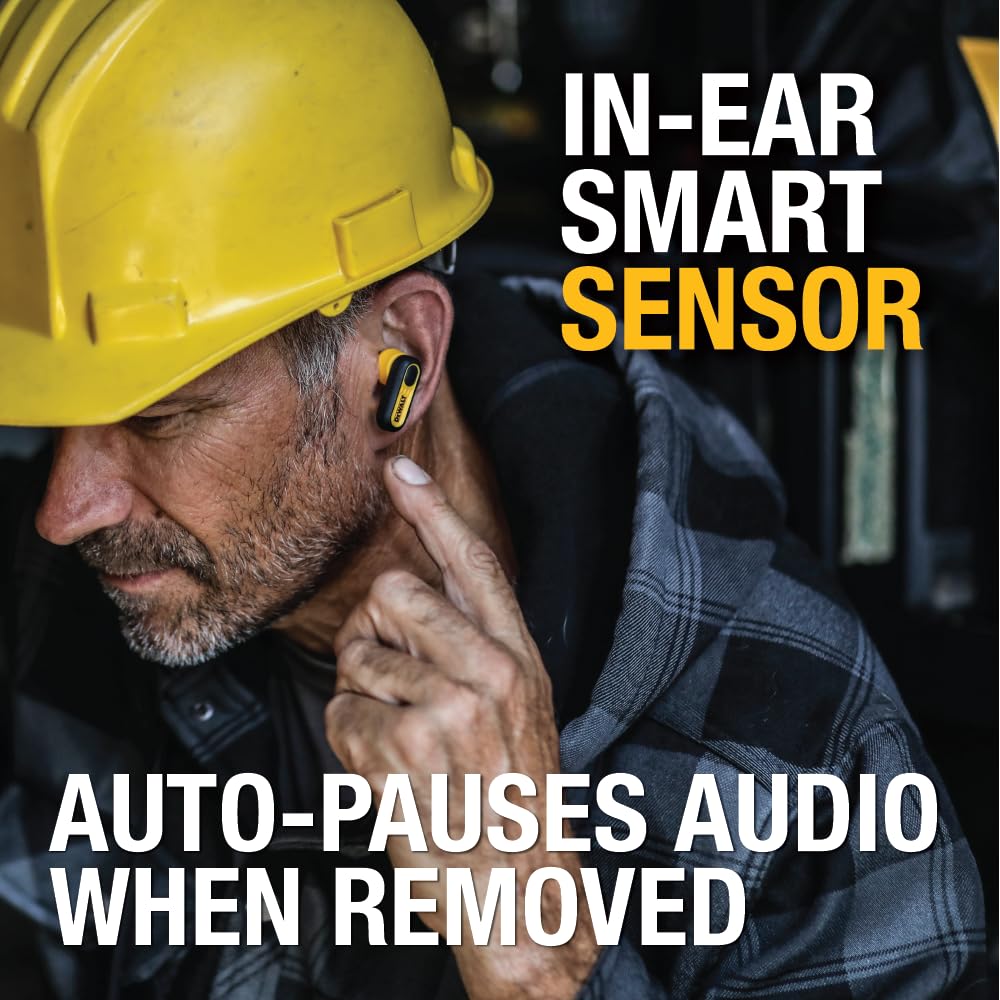 dewalt-heavy-duty-true-wireless-earbuds-with-type-c-charging-case-yellow image 6