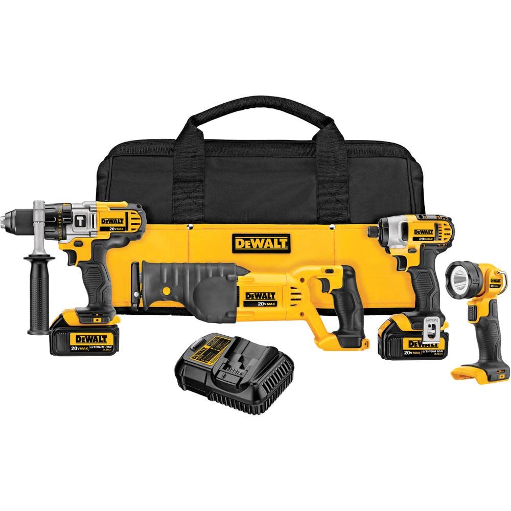 dewalt-20v-max-premium-4-tool-cordless-drill-combo-kit-dck492l2 image 1