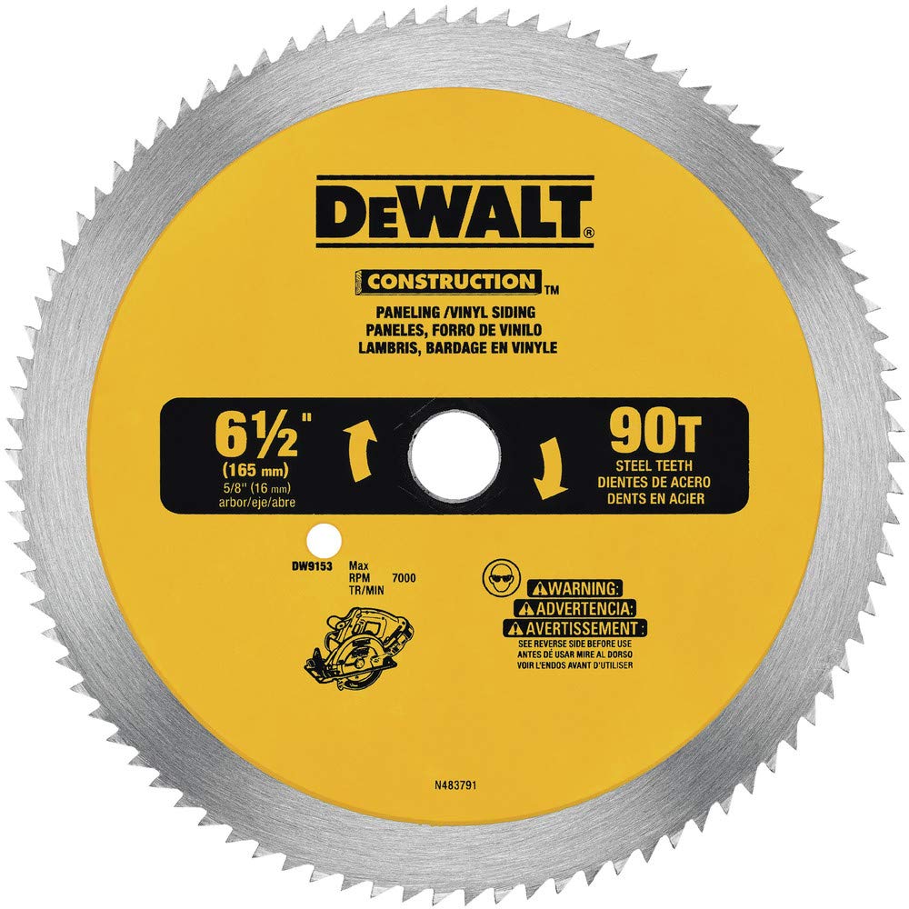 dewalt-dw9153-6-1-2-inch-90-tooth-circular-saw-blade-for-vinyl-cutting image 1