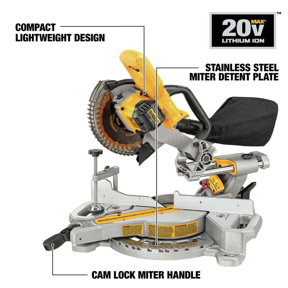 dewalt-dcs361b-20v-max-7-1-4-inch-cordless-sliding-miter-saw-tool-only image 2