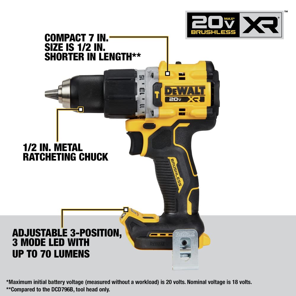 dewalt-20v-max-xr-4-tool-combo-kit-hammer-drill-impact-driver-reciprocating-saw- image 3