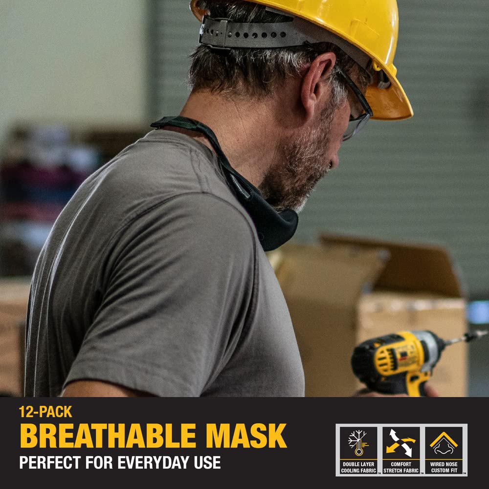 dewalt-cooling-black-face-masks-12-pack-reusable-breathable-adjustable-with-neck image 4