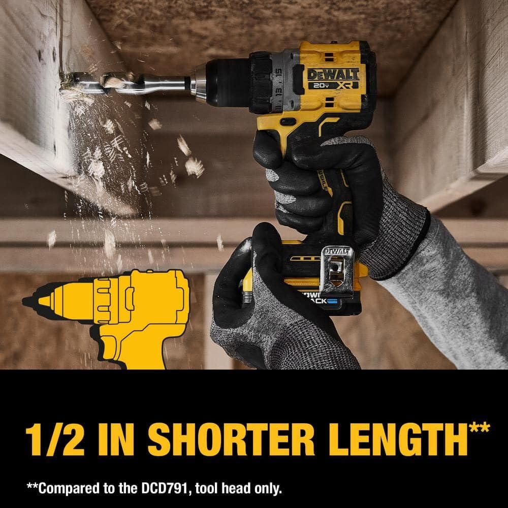dewalt-20v-max-xr-brushless-cordless-1-2-inch-drill-driver-kit-dcd800d2-with-2-b image 3