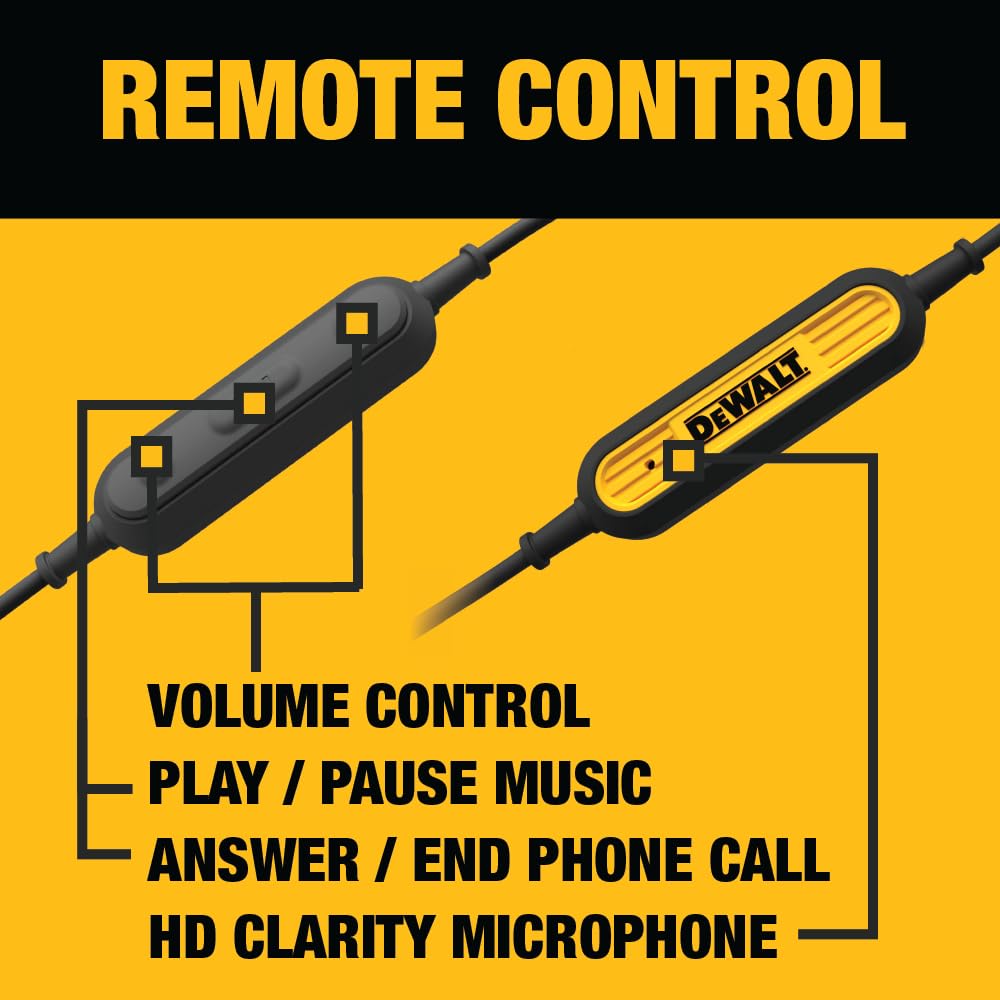 dewalt-heavy-duty-wired-earphones-with-microphone-3-5mm-ipx6 image 3