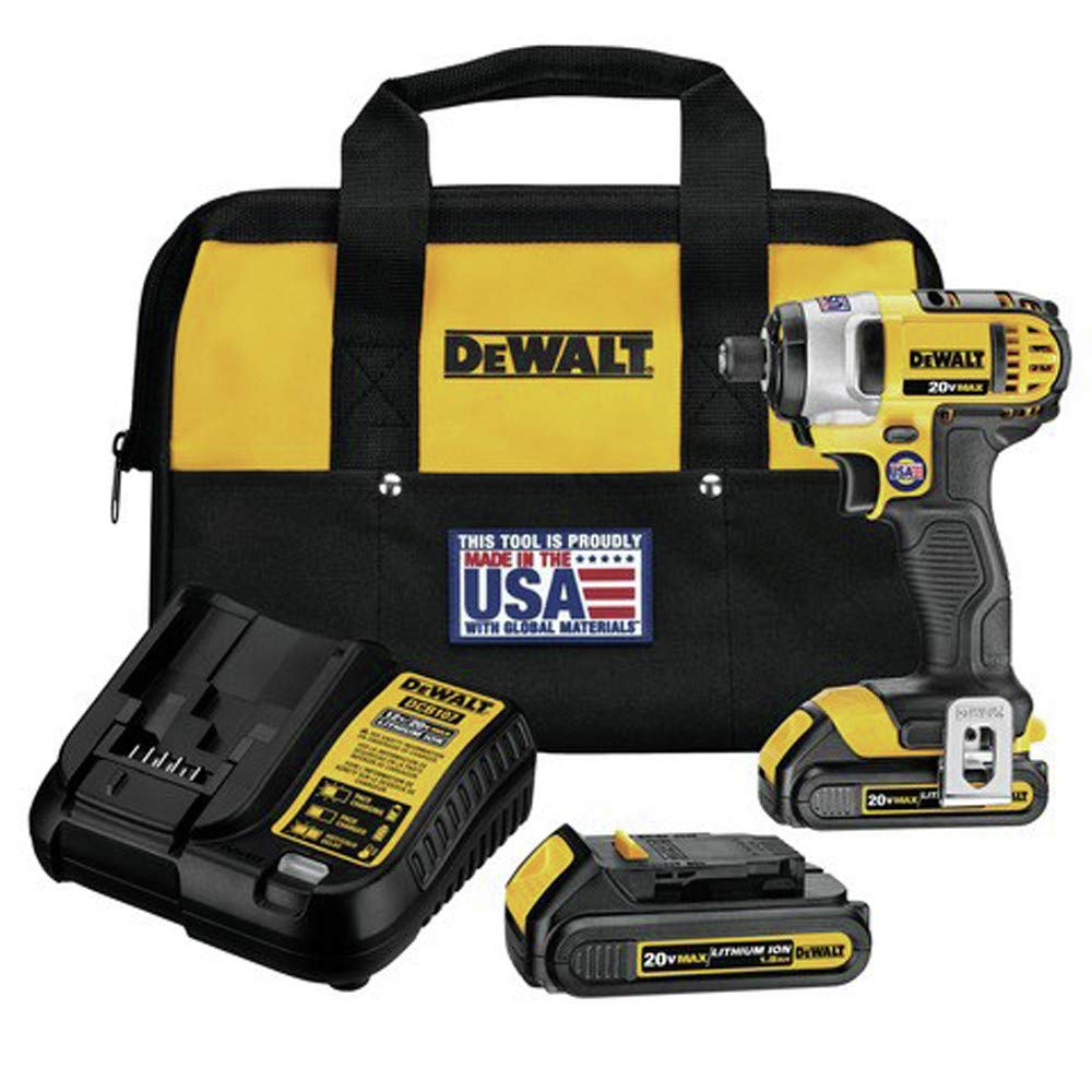 dewalt-dcf885c2-20v-max-lithium-ion-1-4-in-impact-driver-kit-1-5ah image 1