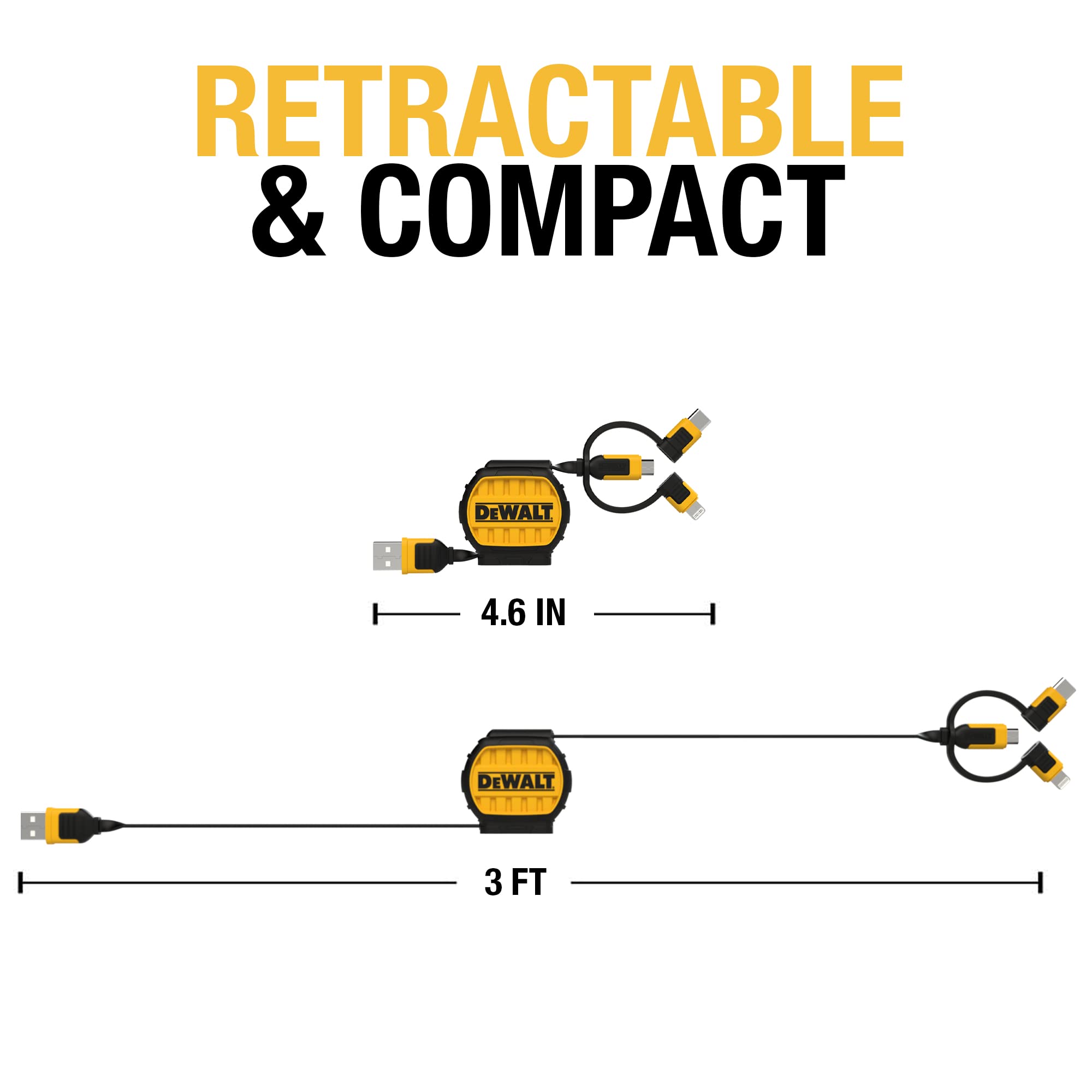 dewalt-heavy-duty-3-in-1-retractable-multi-charging-cable-3ft-lightning-usb-c-mi image 4