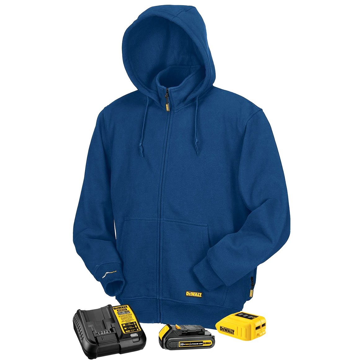 dewalt-dchj069c1-m-blue-fleece-heated-hoodie image 1