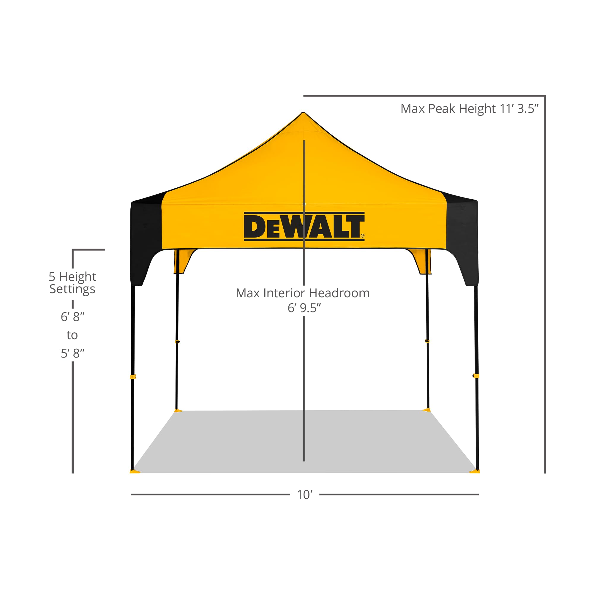 dewalt-10-x-10-work-shelter-canopy-with-duralon-plus-fabric-and-roller-bag image 2