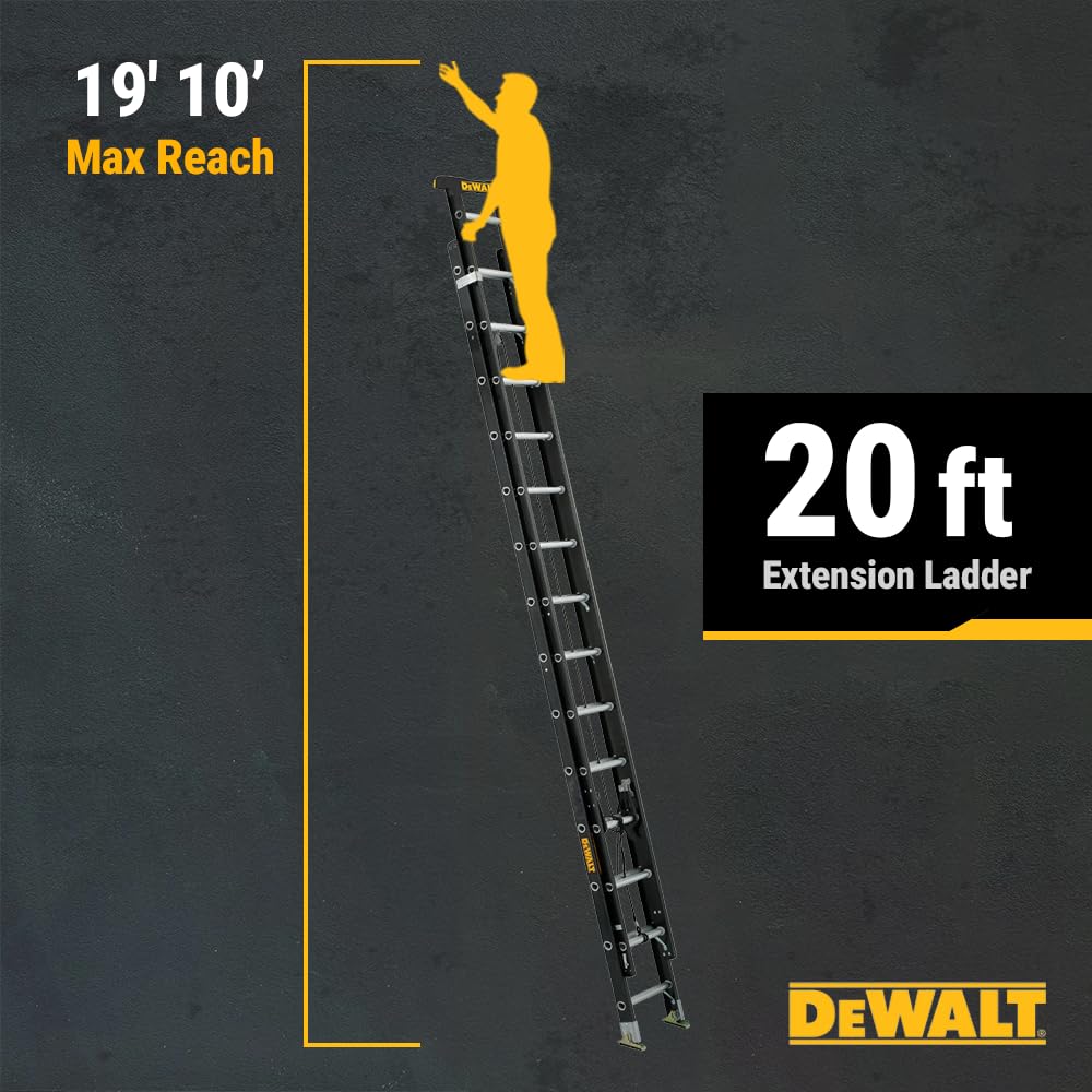 dewalt-dxl3020-20pt-type-ia-20-ft-fiberglass-extension-ladder-with-protop-300-lb image 6