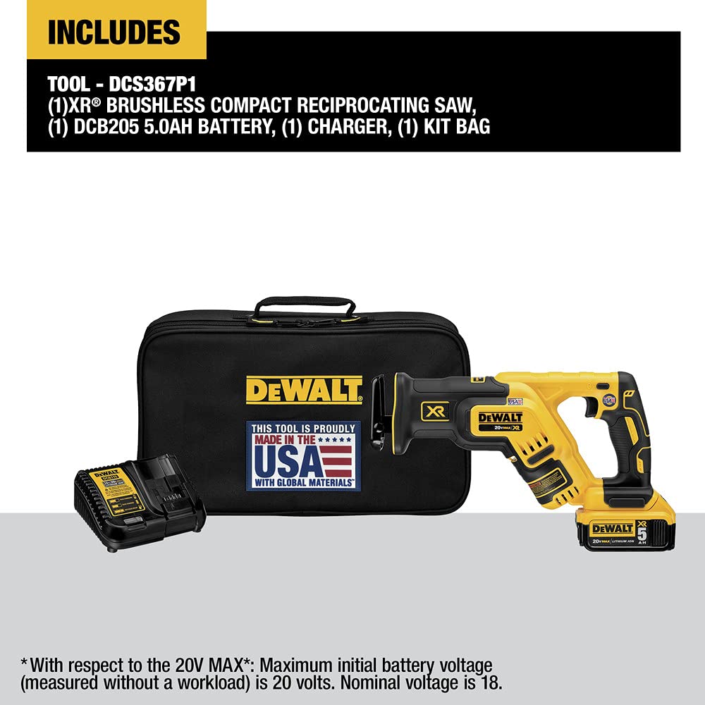 dewalt-20v-max-xr-compact-reciprocating-saw-5-0ah-kit-dcs367p1 image 2