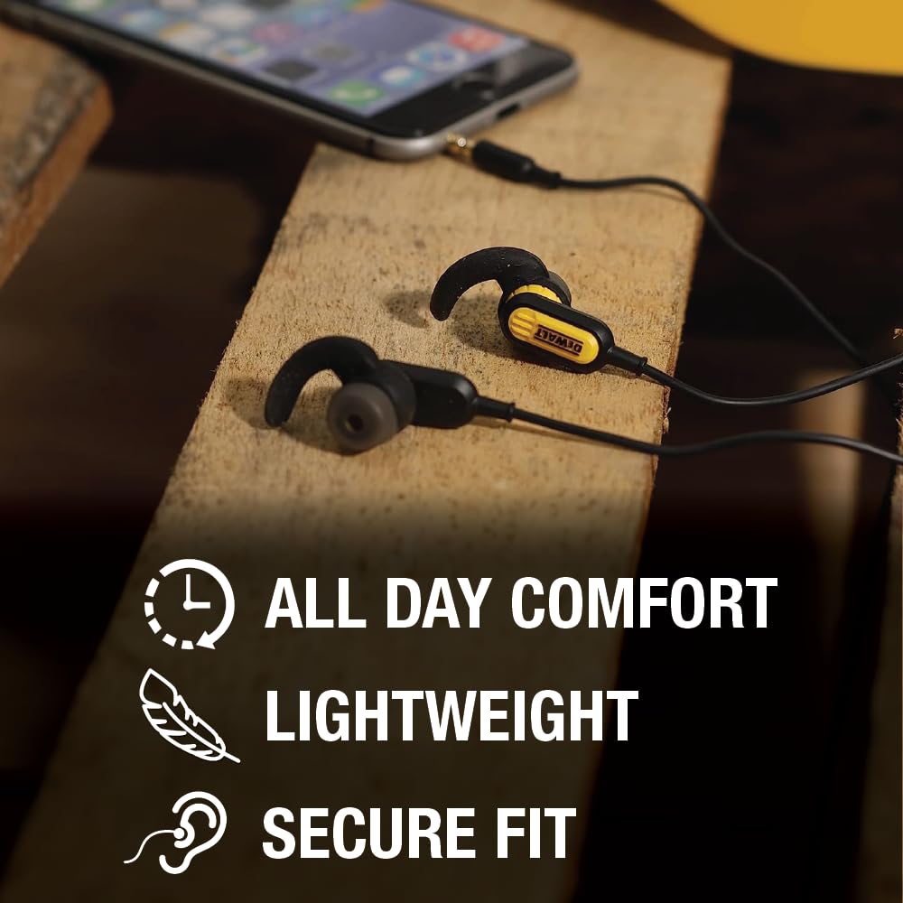 dewalt-heavy-duty-wired-earphones-with-microphone-3-5mm-ipx6 image 5