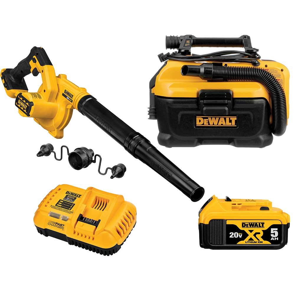 dewalt-dck204p1-20v-max-2-tool-combo-kit-blower-vacuum-with-battery-charger image 1