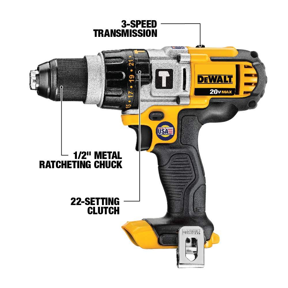 dewalt-dcd985m2-20v-max-1-2-in-3-speed-cordless-hammer-drill-kit-4-0-ah image 2