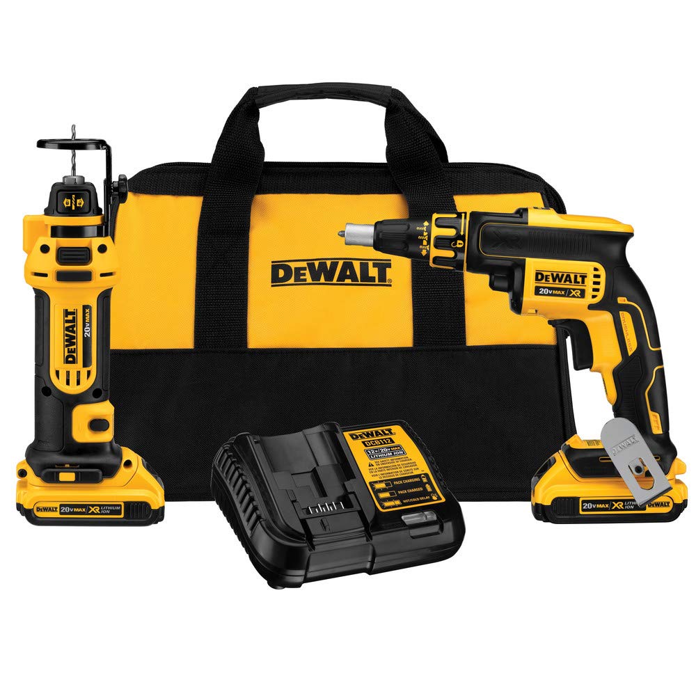 dewalt-20v-max-xr-drywall-screw-gun-cut-out-tool-combo-kit-dck263d2 image 1