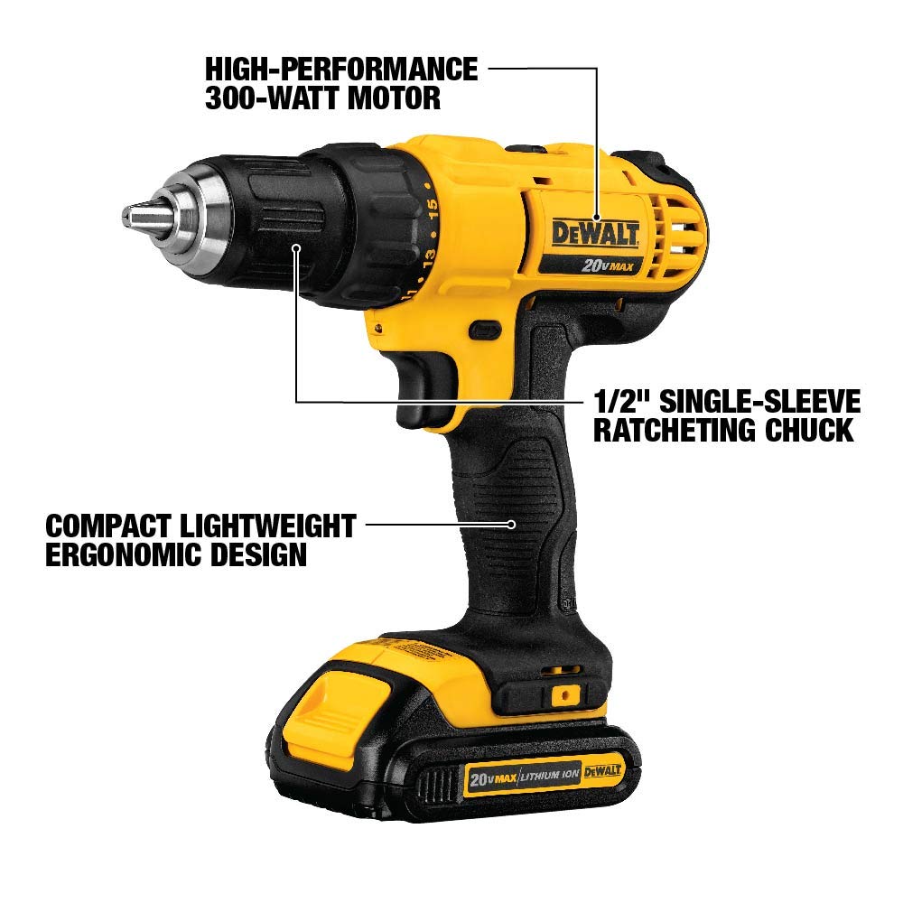 dewalt-20v-max-dck444c2-4-tool-combo-kit-with-2-batteries-and-charger image 2