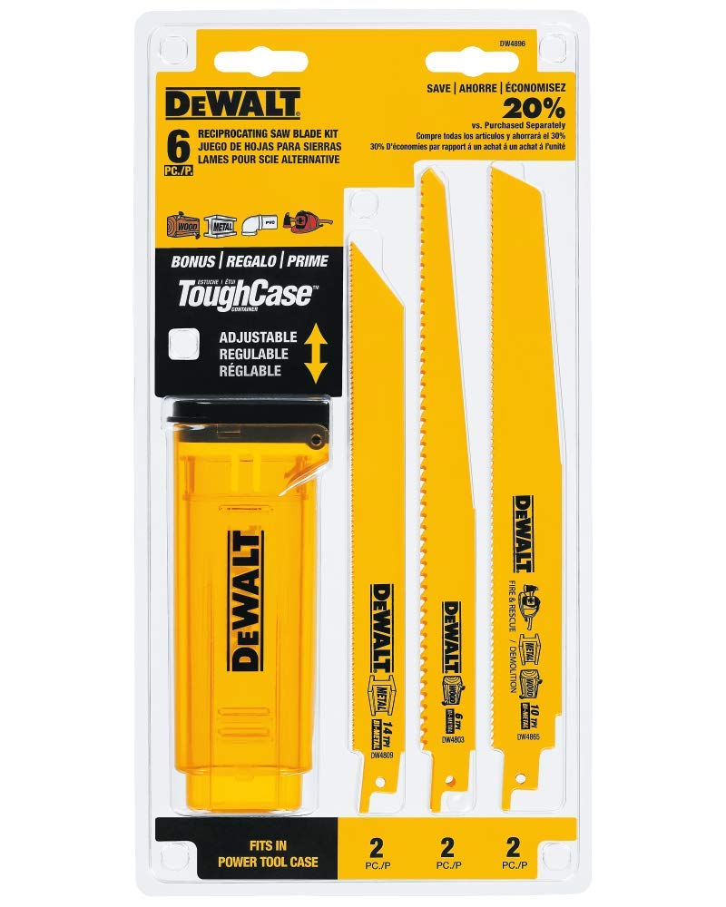 dewalt-dw4896-6-piece-bi-metal-reciprocating-saw-blade-set image 1