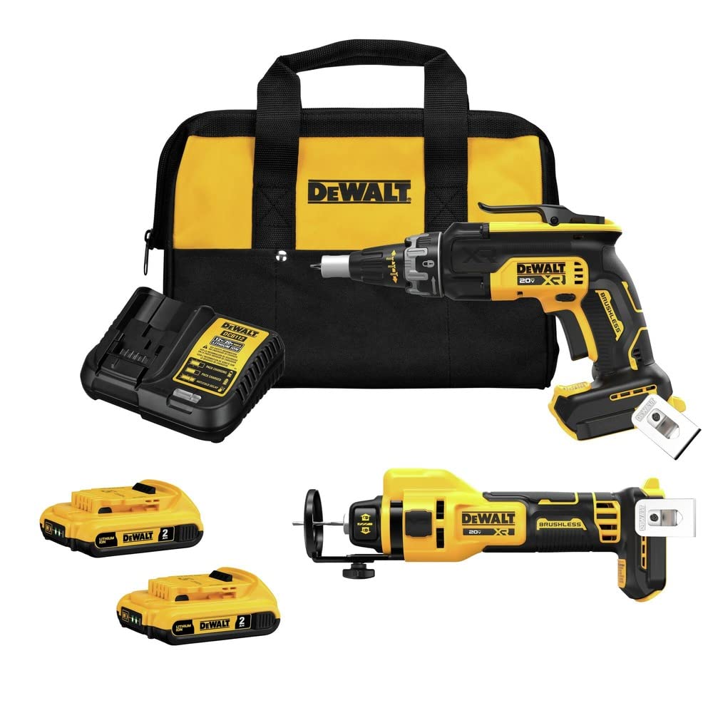 dewalt-dck265d2-20v-max-xr-drywall-screw-gun-and-cut-out-tool-combo-kit-with-2-b image 1