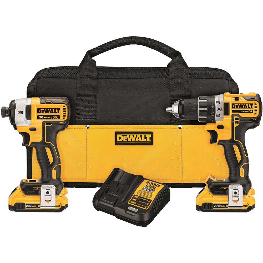 dewalt-20v-max-xr-brushless-compact-drill-driver-and-impact-driver-combo-kit-dck image 1