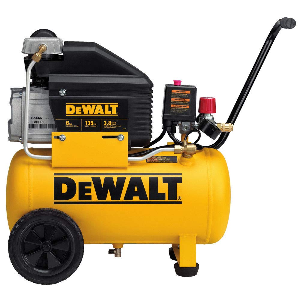 dewalt-d55166-6-gallon-horizontal-portable-electric-air-compressor image 1