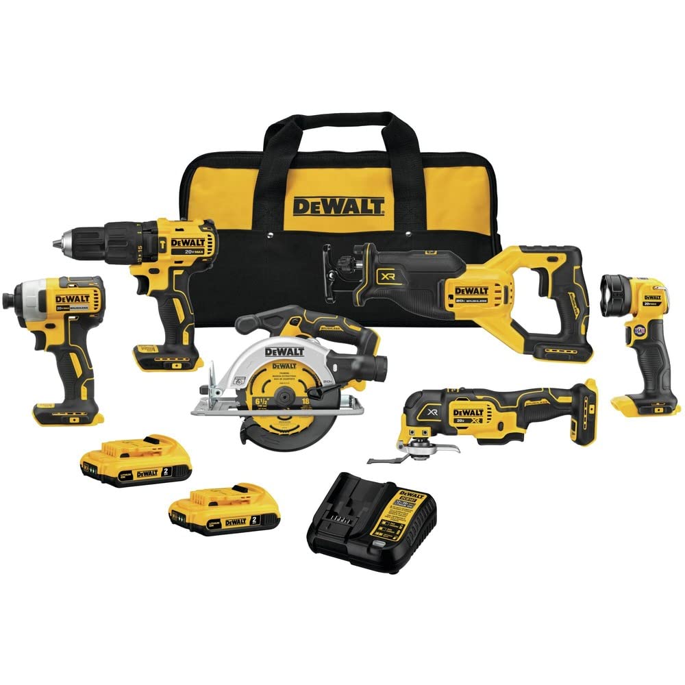 dewalt-20v-max-brushless-6-tool-combo-kit-dck675d2-with-2-batteries-and-charger image 1