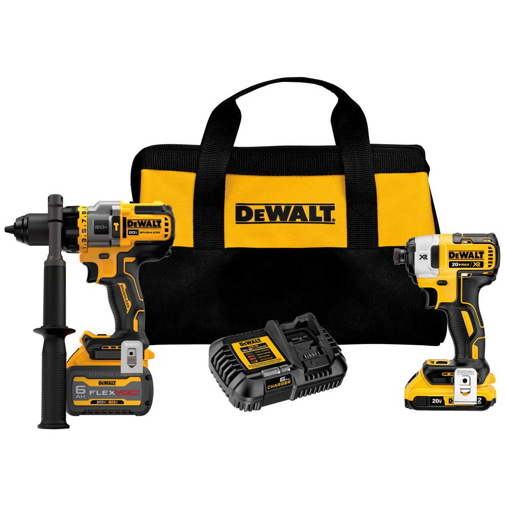 dewalt-dck2100d1t1-20v-max-premium-hammer-drill-impact-driver-kit image 1