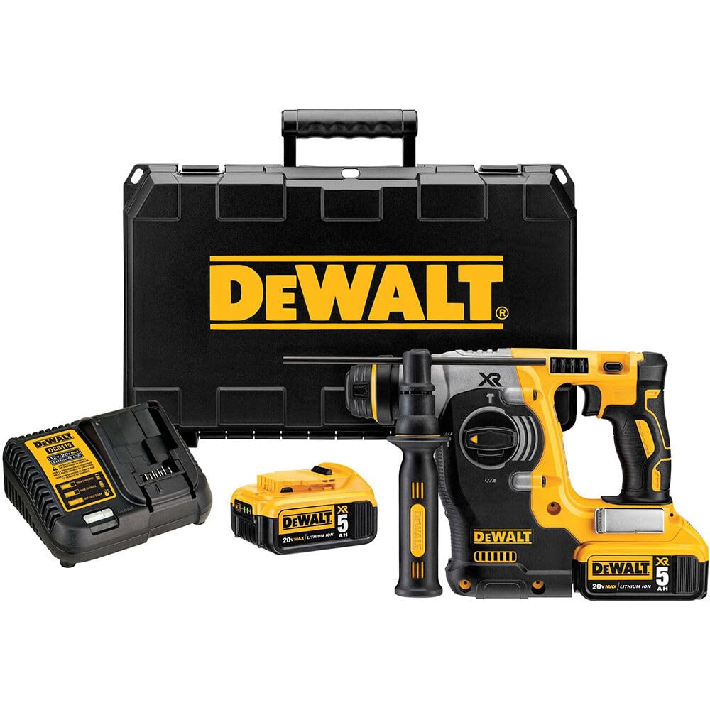 dewalt-dch273p2-20v-max-xr-brushless-1-inch-sds-rotary-hammer-with-5-0ah-batteri image 1