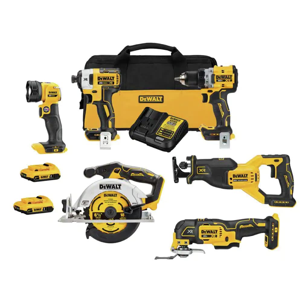 dewalt-20v-max-xr-6-tool-combo-kit-dck648d2-with-2-batteries-and-charger image 1